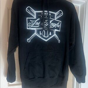 Black Sweatshirt with Vintage Baseball Graphic